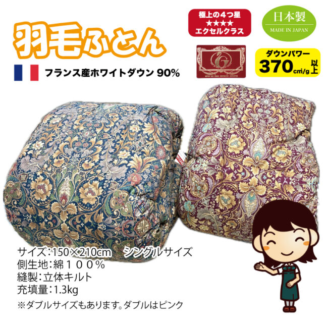 フランス産ホワイトダウン９０％